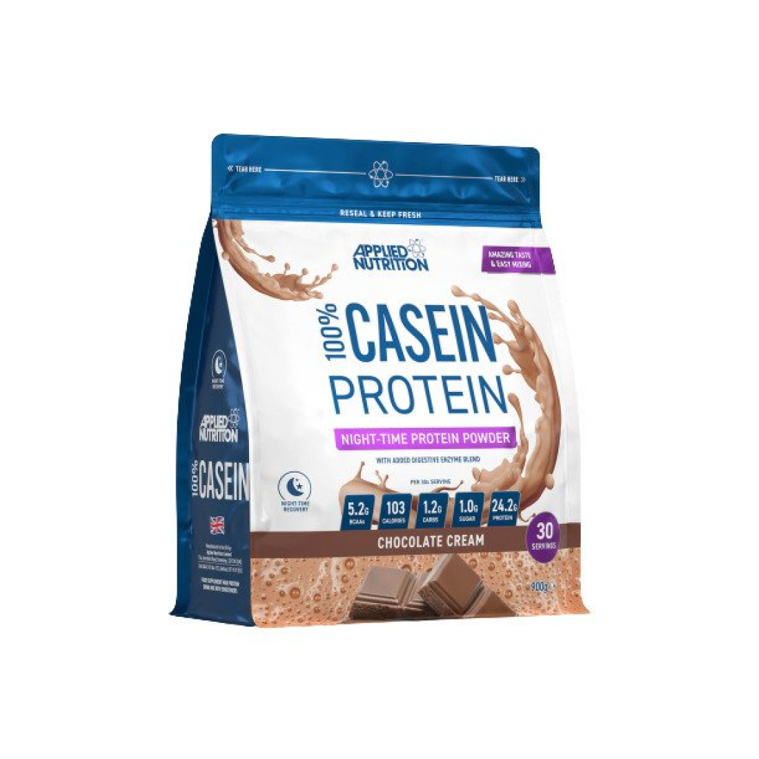 APPLIED NUTRITION 100% CASEIN PROTEIN CHOCOLATE CREAM - 900 GRAMS