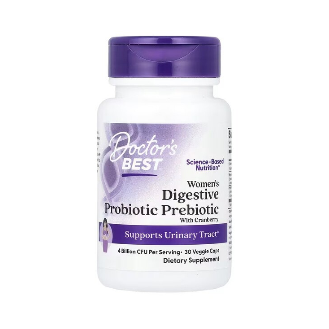 DOCTOR'S BEST WOMEN'S DIGESTIVE PROBIOTIC PREBIOTIC WITH CRANBERRY - 30 VCAPS