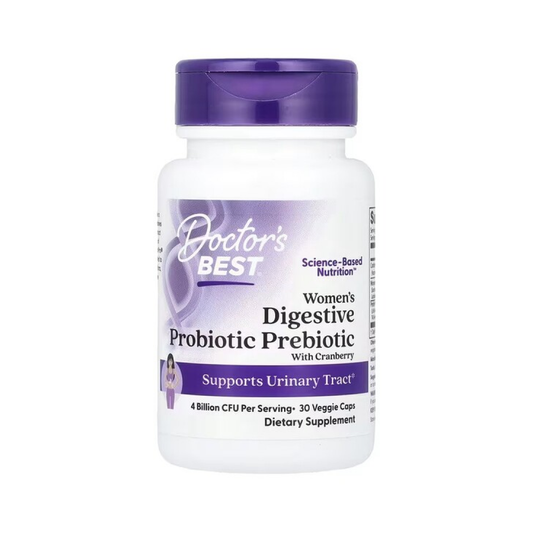DOCTOR'S BEST WOMEN'S DIGESTIVE PROBIOTIC PREBIOTIC WITH CRANBERRY - 30 VCAPS