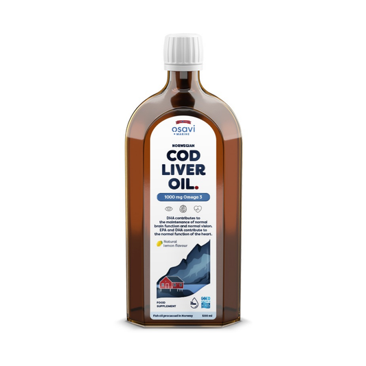 OSAVI NORWEGIAN COD LIVER OIL 1000MG OMEGA 3 (LEMON) - 500 ML