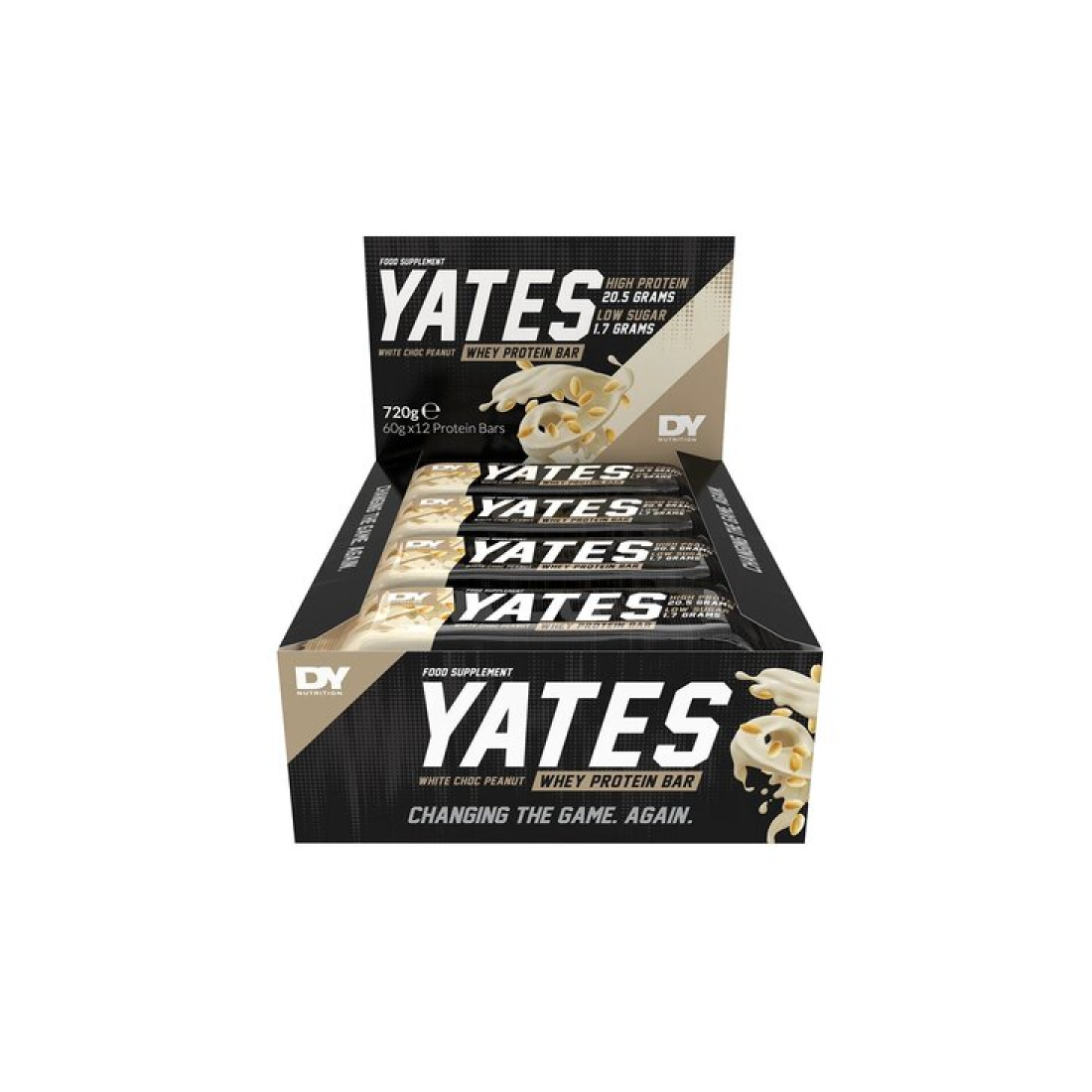 DORIAN YATES YATES PROTEIN BAR WHITE CHOCOLATE PEANUT - 12 X 60G
