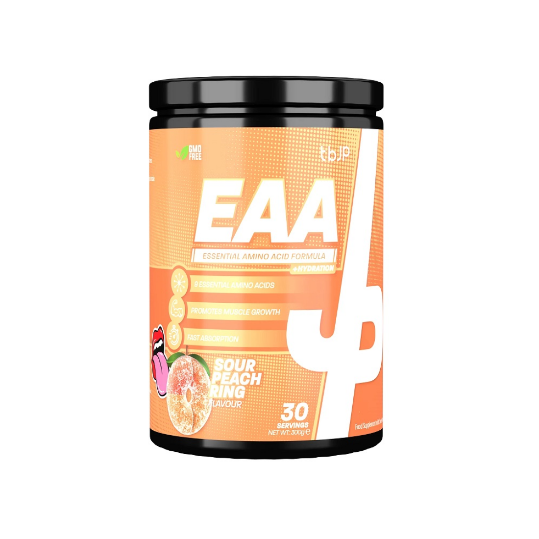 TRAINED BY JP EAA + HYDRATION SOUR PEACH RING - 300 GRAMS