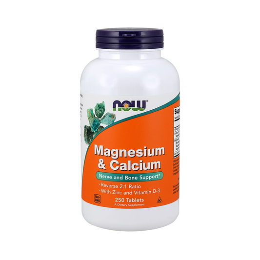 NOW FOODS MAGNESIUM & CALCIUM WITH ZINC AND VITAMIN D3 - 250 TABLETS