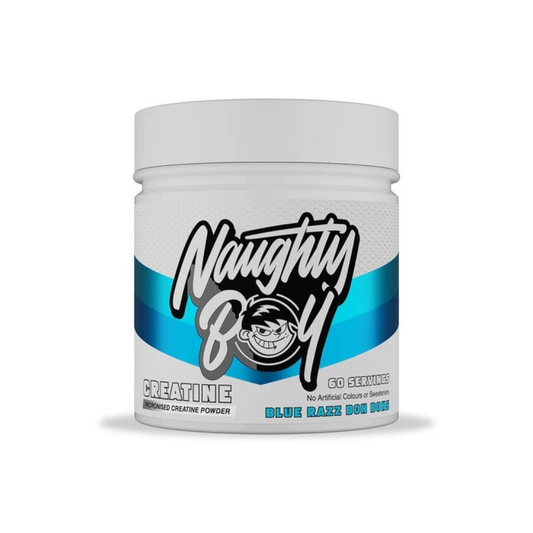 NAUGHTY BOY CREATINE BLUE RAZZ BON BONS - 300 GRAMS
