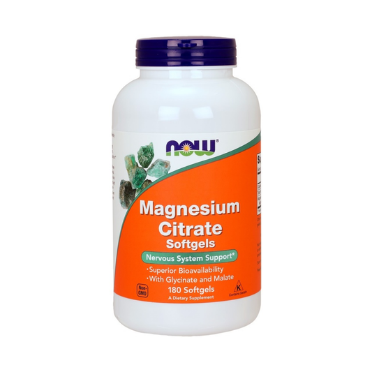 NOW FOODS MAGNESIUM CITRATE SOFTGELS - 180 SOFTGELS