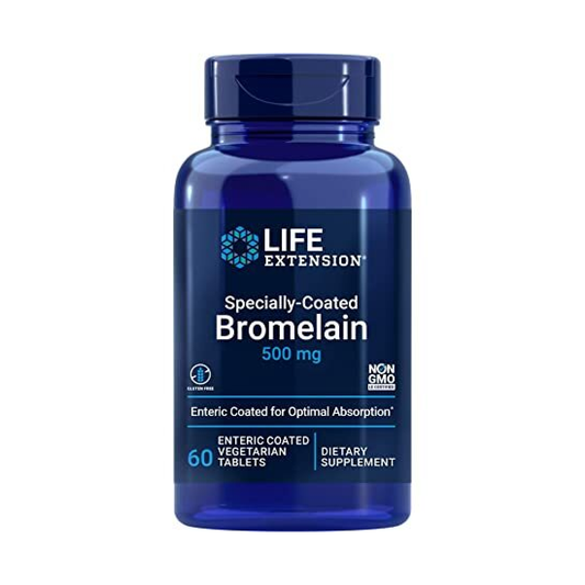 LIFE EXTENSION SPECIALLY-COATED BROMELAIN 500MG - 60 ENTERIC COATED VEGETARIAN TABS