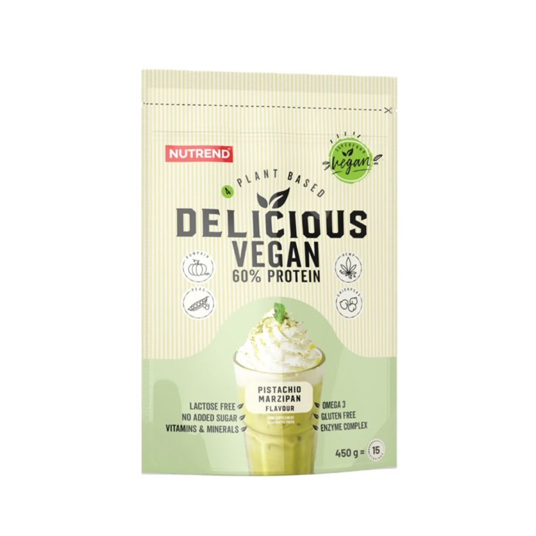 NUTREND DELICIOUS VEGAN PISTACHIO MARZIPAN - 450 GRAMS