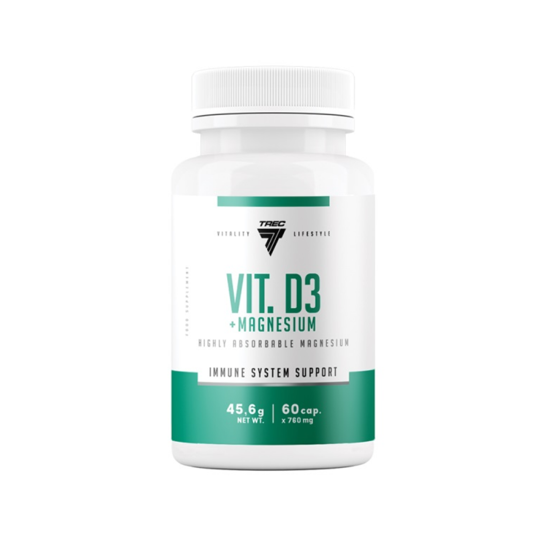 TREC NUTRITION VITAMIN D3 + MAGNESIUM - 60 CAPS
