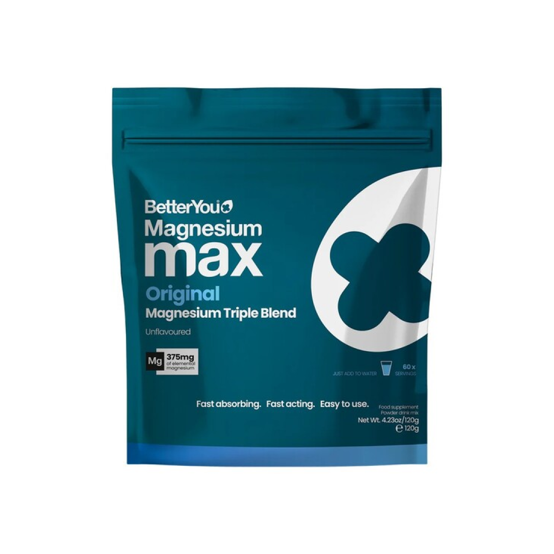 BETTERYOU MAGNESIUM MAX ORIGINAL UNFLAVOURED - 120 GRAMS