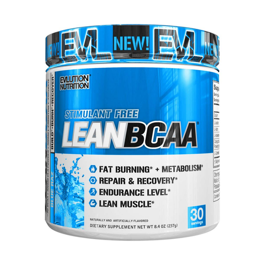 EVLUTION NUTRITION LEAN BCAA - STIMULANT FREE BLUE RAZ - 237 GRAMS
