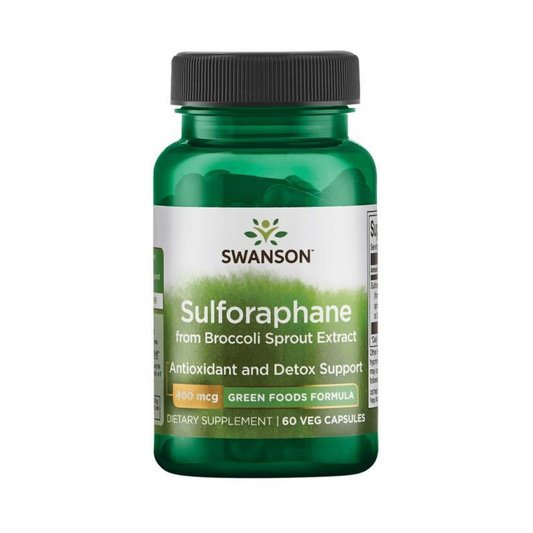 SWANSON SULFORAPHANE FROM BROCCOLI SPROUT EXTRACT 400MCG - 60 VCAPS
