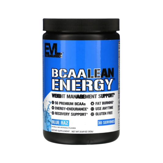 EVLUTION NUTRITION BCAA LEAN ENERGY BLUE RAZ - 303 GRAMS