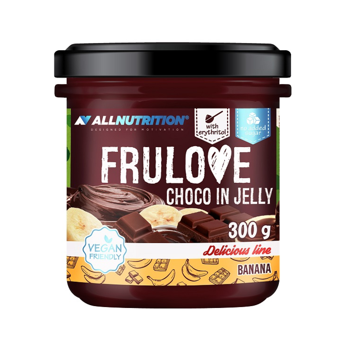 ALLNUTRITION FRULOVE CHOCO IN JELLY BANANA - 300 GRAMS