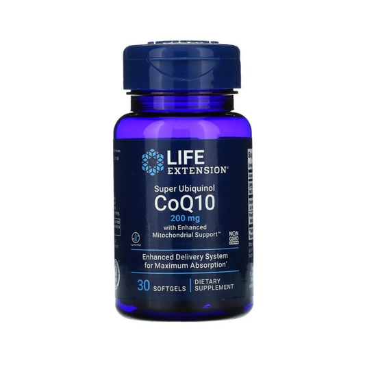 LIFE EXTENSION SUPER UBIQUINOL COQ10 WITH ENHANCED MITOCHONDRIAL SUPPORT 200MG - 30 SOFTGELS
