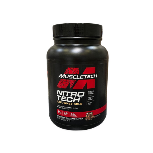 MUSCLETECH NITRO-TECH 100% WHEY GOLD DOUBLE RICH CHOCOLATE - 908 GRAMS