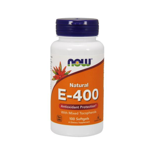 NOW FOODS VITAMIN E-400 - NATURAL (MIXED TOCOPHEROLS) - 100 SOFTGELS