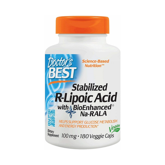 DOCTOR'S BEST STABILIZED R-LIPOIC ACID WITH NA-RALA 100MG - 180 VCAPS