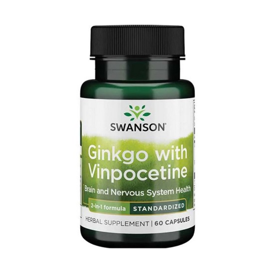 SWANSON GINKGO WITH VINPOCETINE STANDARDIZED - 60 CAPS
