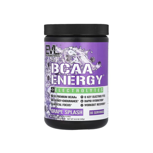 EVLUTION NUTRITION BCAA ENERGY + ELECTROLYTES GRAPE SPLASH - 345 GRAMS