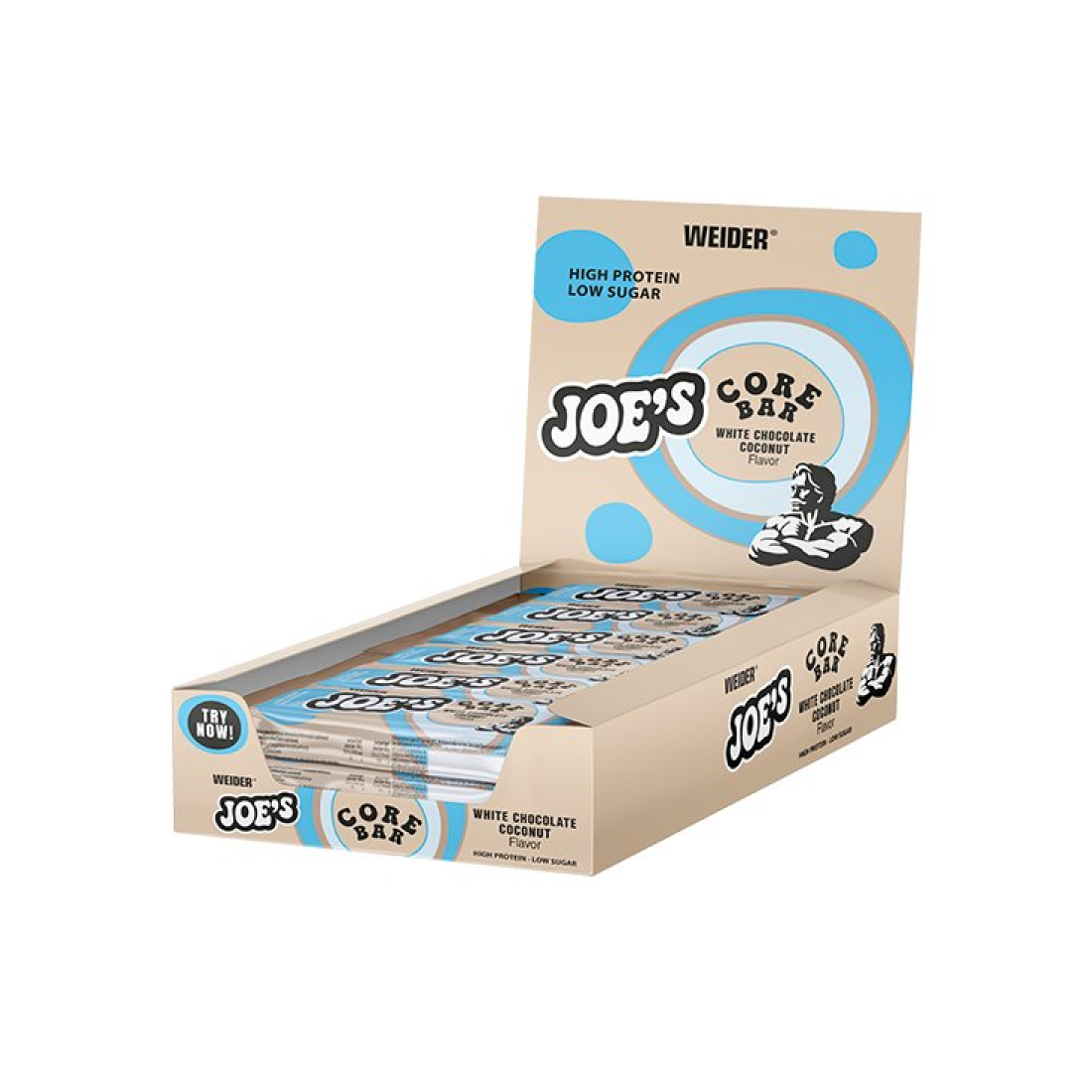 WEIDER JOE'S CORE BAR WHITE CHOCOLATE COCONUT - 12 X 45G