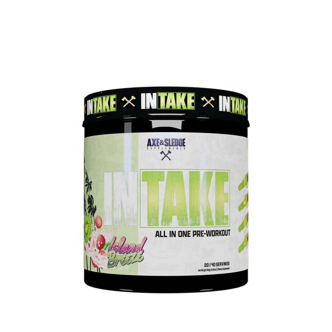 AXE & SLEDGE INTAKE ALL IN ONE PRE-WORKOUT ISLAND BREEZE - 402 GRAMS