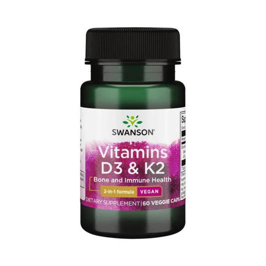 SWANSON VITAMINS D3 & K2 50MCG & 75MCG - 60 VCAPS