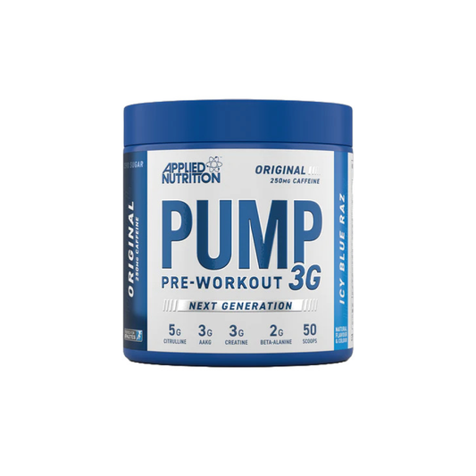 APPLIED NUTRITION PUMP 3G PRE-WORKOUT ICY BLUE RAZ - 375 GRAMS