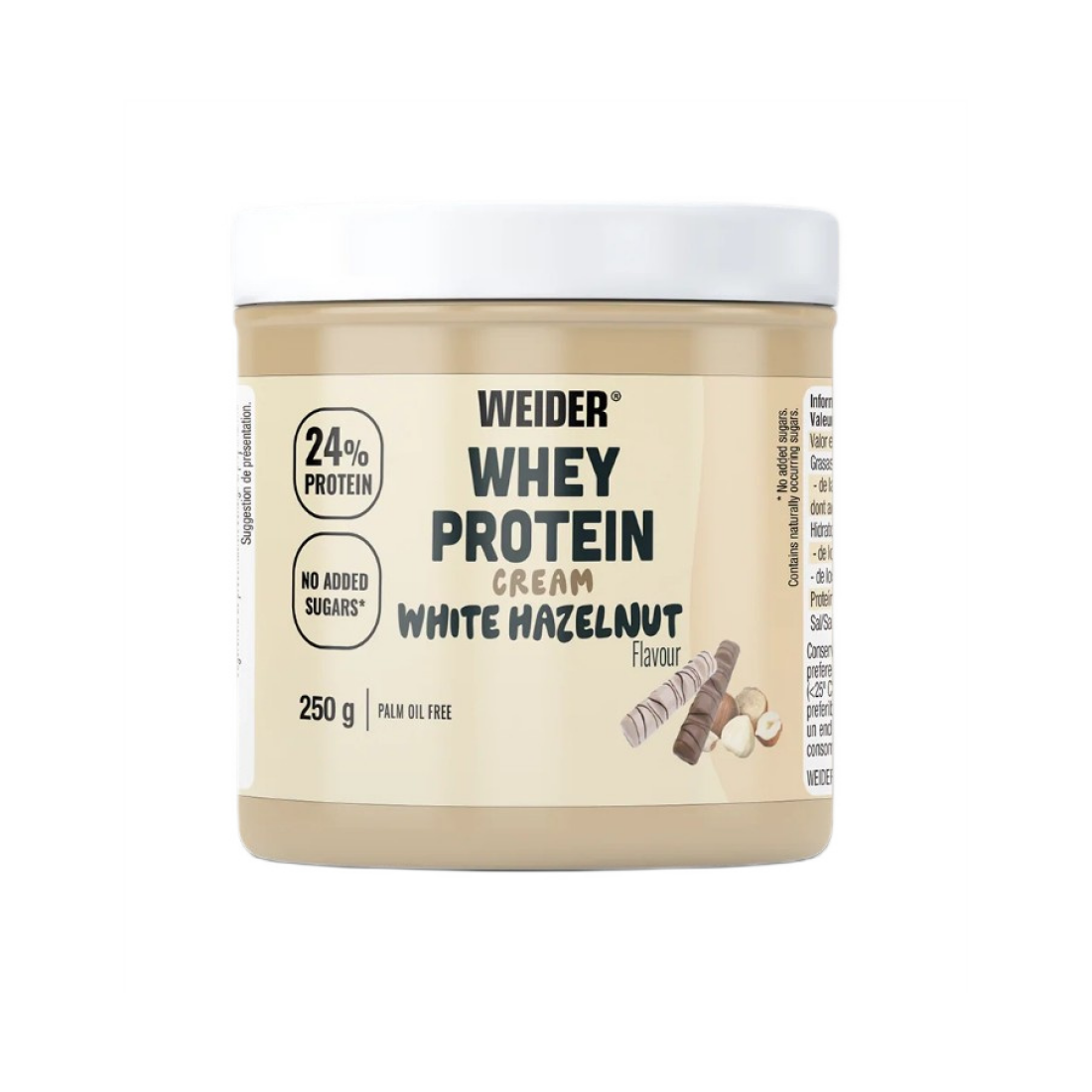 WEIDER WHEY PROTEIN CREAM WHITE HAZELNUT (EAN 4044782202371) - 250 GRAMS