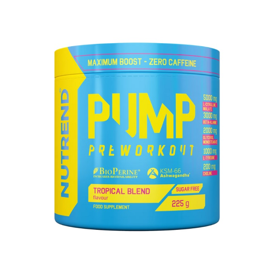 NUTREND PUMP PRE-WORKOUT TROPICAL BLEND - 225 GRAMS