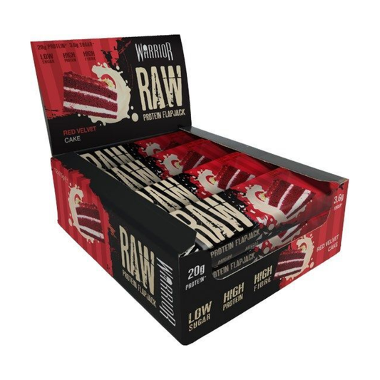 WARRIOR RAW PROTEIN FLAPJACK RED VELVET CAKE - 12 BARS