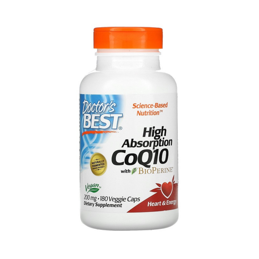 DOCTOR'S BEST HIGH ABSORPTION COQ10 WITH BIOPERINE 200MG - 180 VCAPS