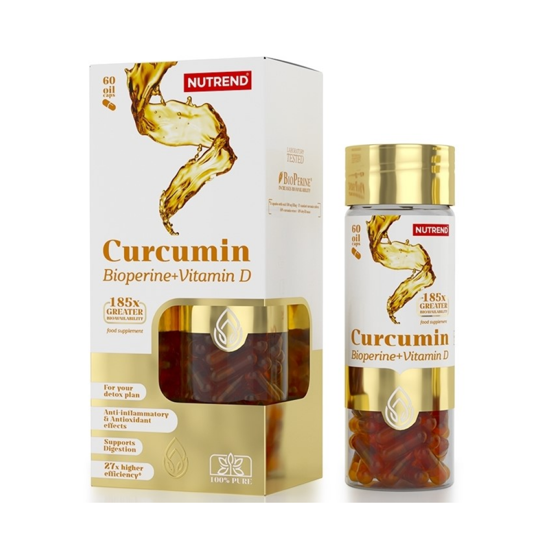 NUTREND CURCUMIN + BIOPERINE + VITAMIN D - 60 CAPS