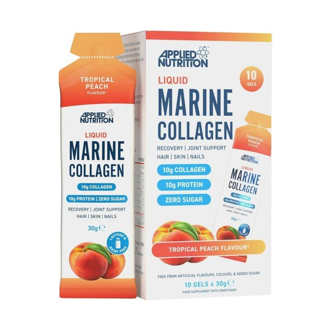 APPLIED NUTRITION LIQUID MARINE COLLAGEN TROPICAL PEACH - 10 X 30G