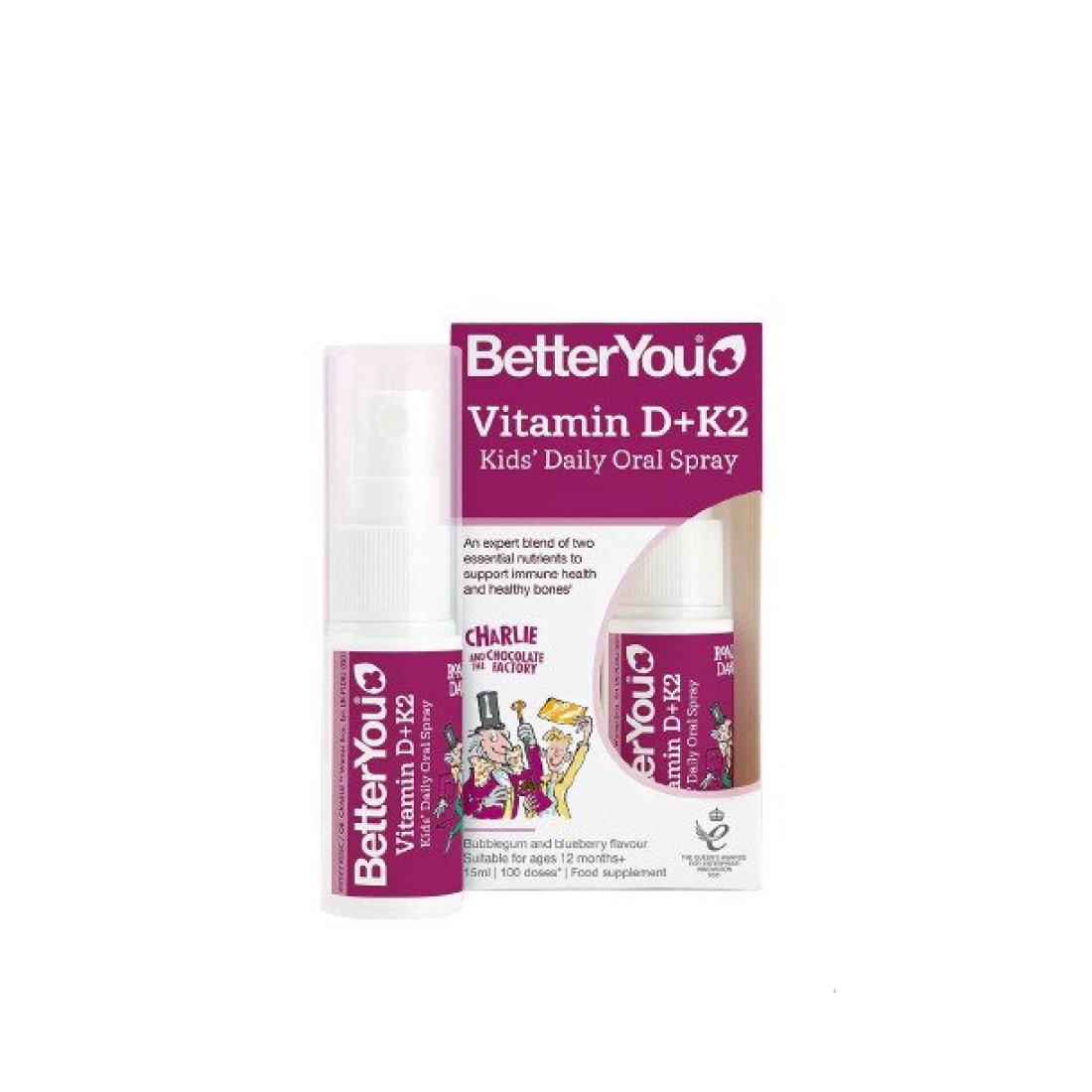 BETTERYOU VITAMIN D+K2 KID'S DAILY ORAL SPRAY BUBBLEGUM & BLUEBERRY - 15 ML