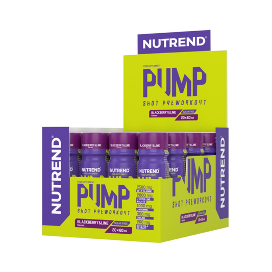 NUTREND PUMP PRE-WORKOUT SHOT BLACKBERRY & LIME - 20 X 60 ML