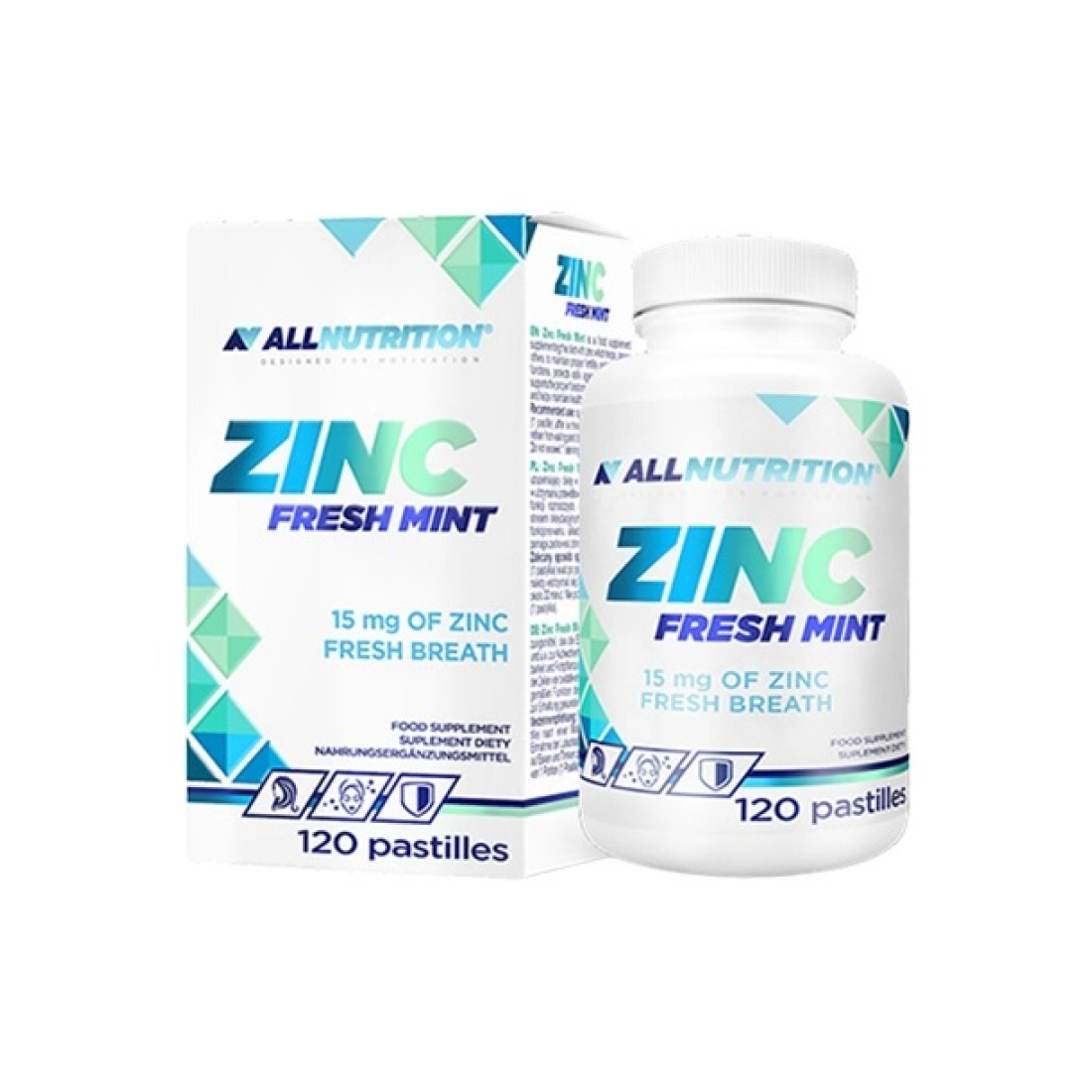 ALLNUTRITION ZINC 15MG (FRESH MINT) - 120 PASTILLES