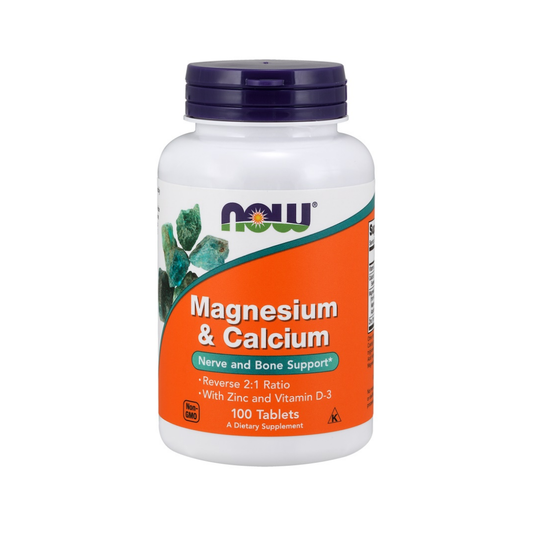 NOW FOODS MAGNESIUM & CALCIUM WITH ZINC AND VITAMIN D3 - 100 TABLETS