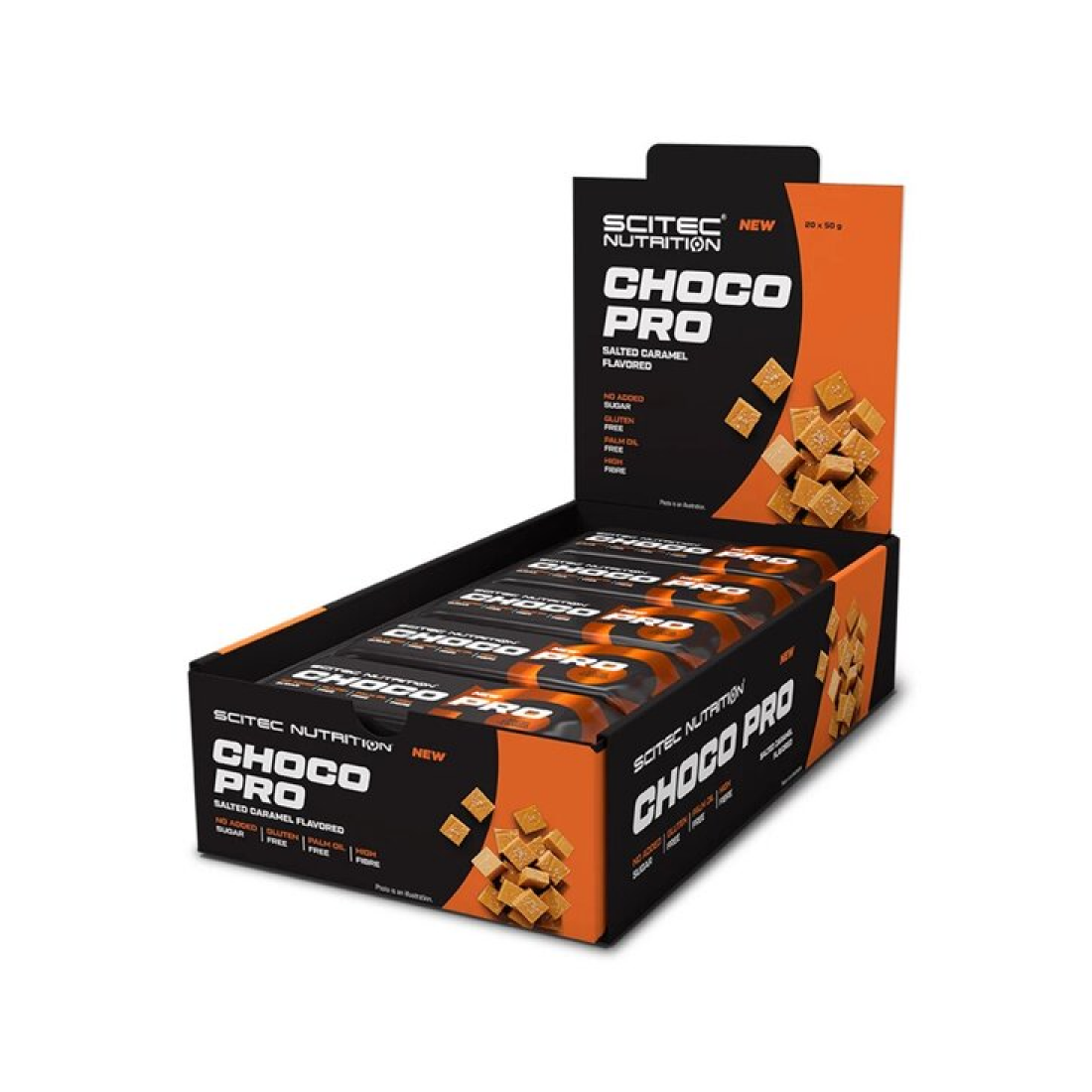 SCITEC CHOCO PRO BAR SALTED CARAMEL - 20 X 50G