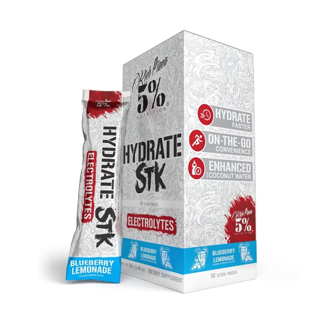 5% NUTRITION HYDRATE - LEGENDARY SERIES STICK PACKS BLUEBERRY LEMONADE - 10 X 9G