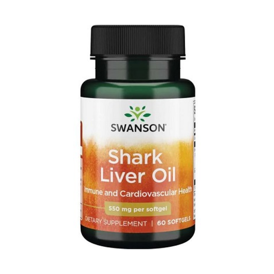 SWANSON SHARK LIVER OIL 550MG - 60 SOFTGELS