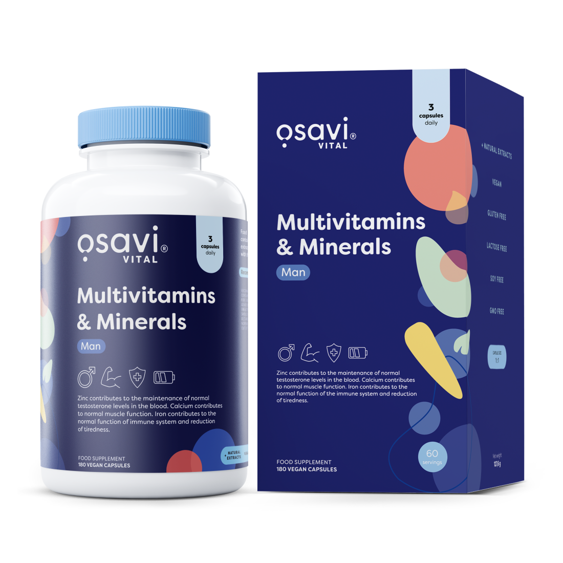 OSAVI MULTIVITAMINS & MINERALS MAN - 180 VEGAN CAPS