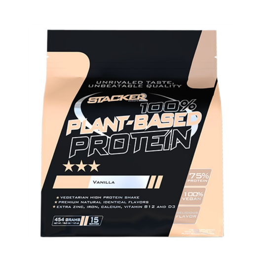 STACKER2 EUROPE 100% PLANT BASED PROTEIN VANILLA - 454 GRAMS