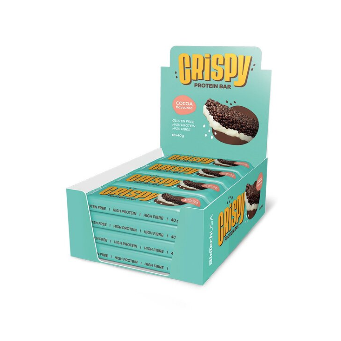 BIOTECHUSA CRISPY PROTEIN BAR COCOA - 16 X 40G