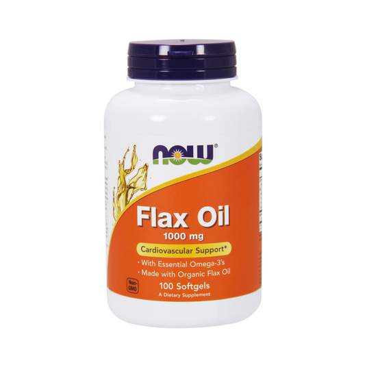 NOW FOODS FLAX OIL 1000MG - 100 SOFTGELS