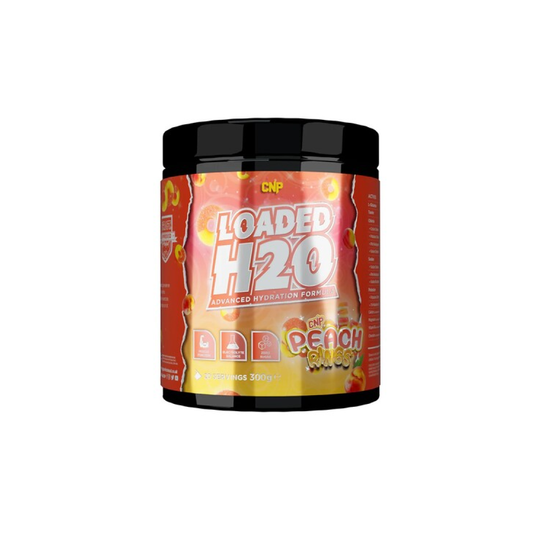 CNP LOADED H2O PEACH RINGS - 300 GRAMS