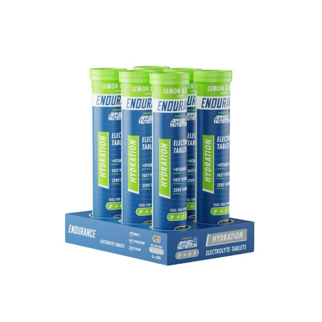 APPLIED NUTRITION ENDURANCE HYDRATION ELECTROLYTE EFFERVESCENT TABLETS LEMON & LIME - 6 X 20 TABS