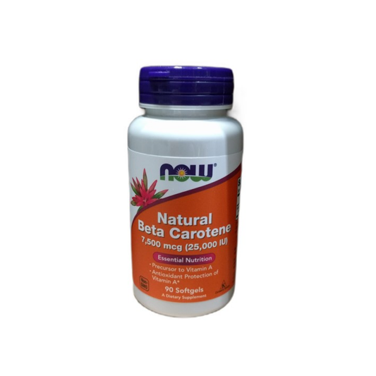 NOW FOODS BETA CAROTENE NATURAL 7 500 MCG (25 000 IU) - 90 SOFTGELS