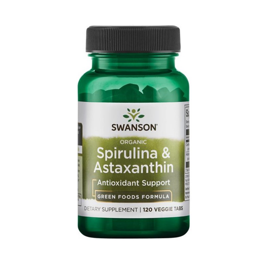 SWANSON SPIRULINA & ASTAXANTHIN - 120 VEGGIE TABLETS