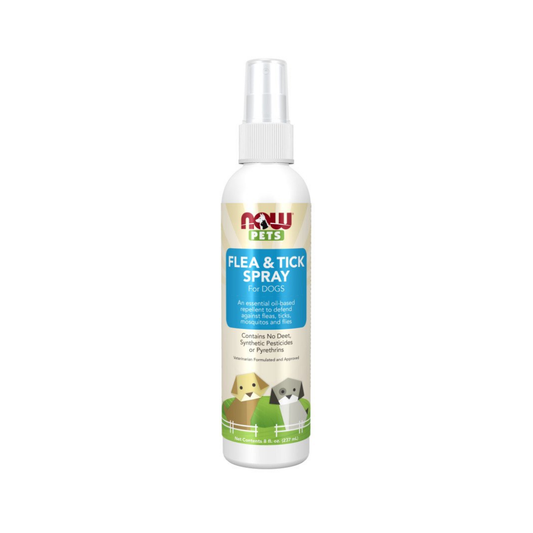NOW FOODS PETS FLEA & TICK SPRAY FOR DOGS - 237 ML