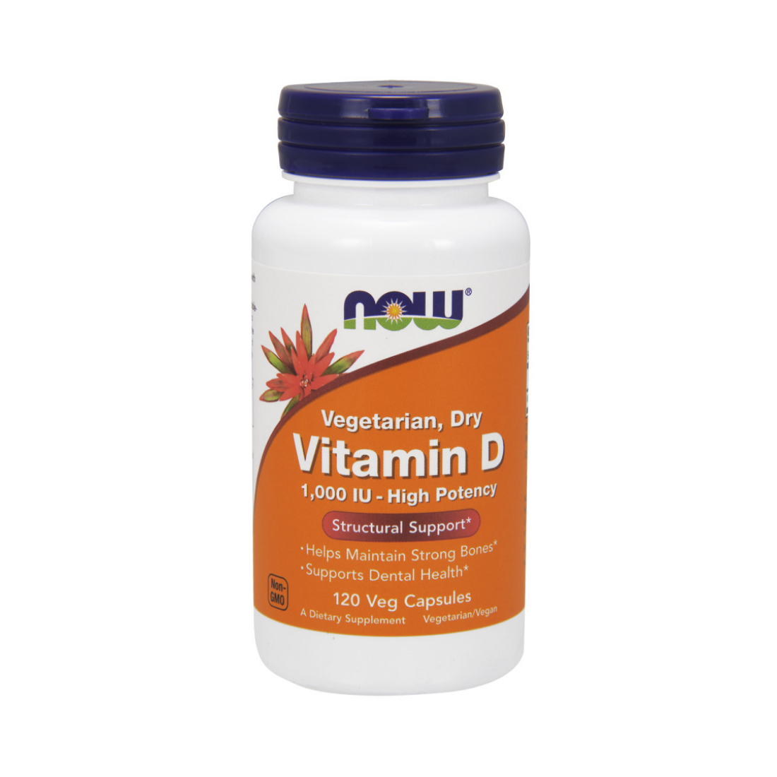 NOW FOODS VITAMIN D 1000 IU VEGETARIAN - DRY - 120 VCAPS